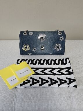 Marc Jacobs Dual Chain Mini Bag - Denim Sequin Daisy
